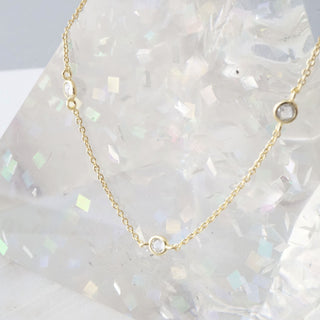 Crystal Bezel Trio Necklace