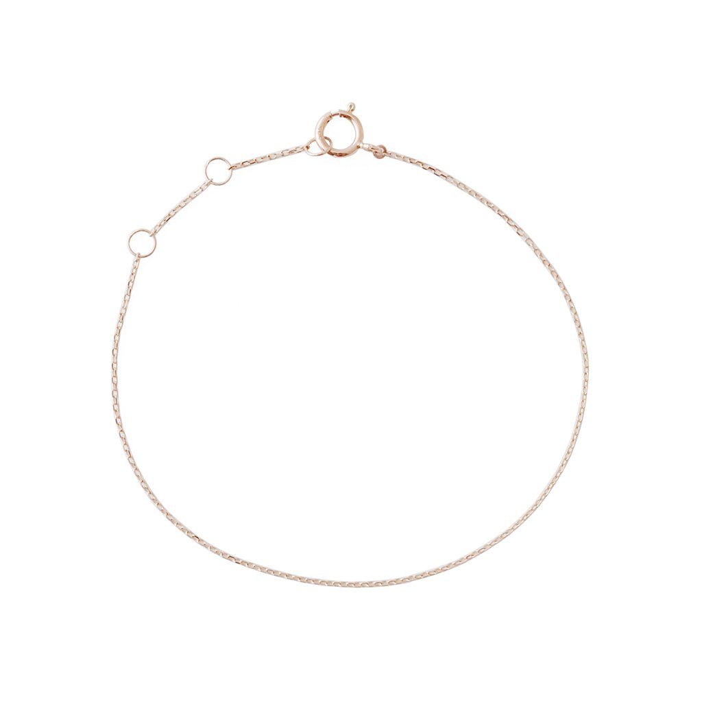 Whisper Thin Chain Bracelet, 14k Gold Bracelets HONEYCAT Jewelry Rose Gold 