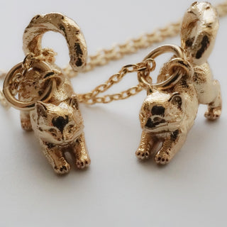 Cat Heart Tail Necklace Duo