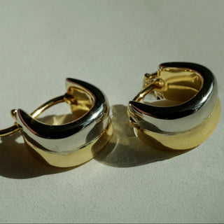Mixed Metal Curve Hoops