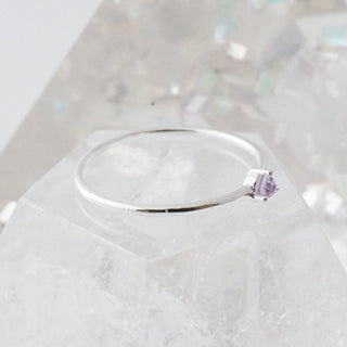 Amethyst Point Solitaire Ring - Honeycat Jewelry