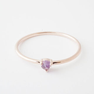 Amethyst Point Solitaire Ring - Honeycat Jewelry