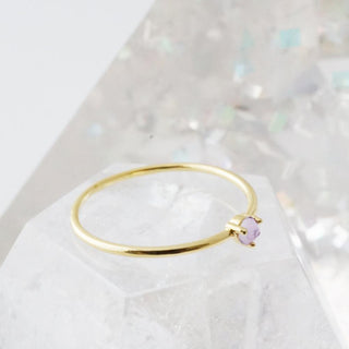 Amethyst Point Solitaire Ring - Honeycat Jewelry