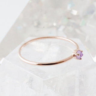 Amethyst Point Solitaire Ring - Honeycat Jewelry