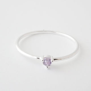 Amethyst Point Solitaire Ring - Honeycat Jewelry