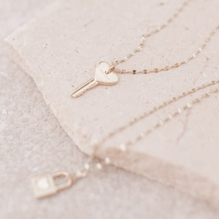 Amour Key Necklace - Honeycat Jewelry