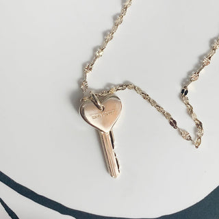 Amour Key Necklace - Honeycat Jewelry