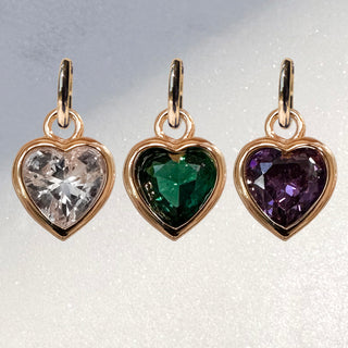 Birthstone Heart Charm (April - June)