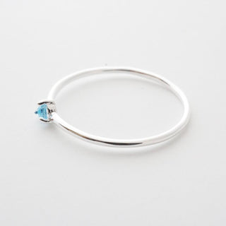 Aquamarine Crystal Point Solitaire Ring - Honeycat Jewelry