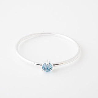 Aquamarine Crystal Point Solitaire Ring - Honeycat Jewelry