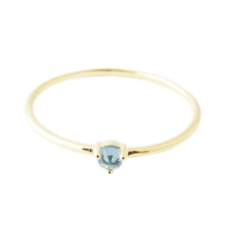 Aquamarine Crystal Point Solitaire Ring - Honeycat Jewelry