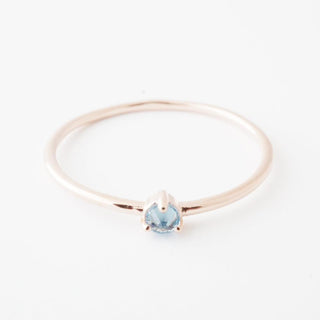 Aquamarine Crystal Point Solitaire Ring - Honeycat Jewelry