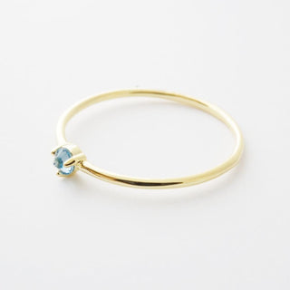 Aquamarine Crystal Point Solitaire Ring - Honeycat Jewelry