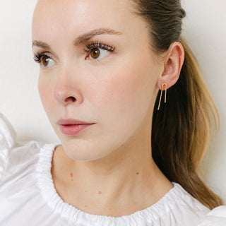 Arc Double Chain Earring - Honeycat Jewelry