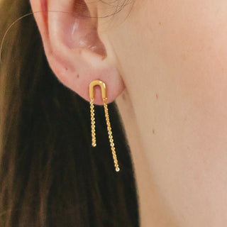 Arc Double Chain Earring - Honeycat Jewelry