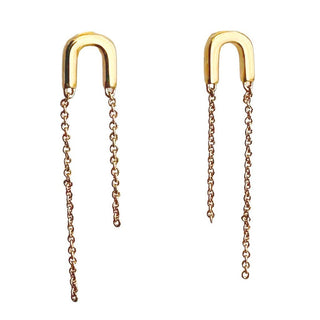 Arc Double Chain Earring - Honeycat Jewelry