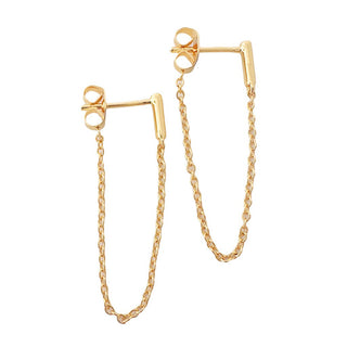 Bar Chain Threader Earrings - Honeycat Jewelry