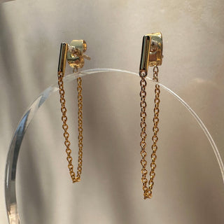 Bar Chain Threader Earrings - Honeycat Jewelry