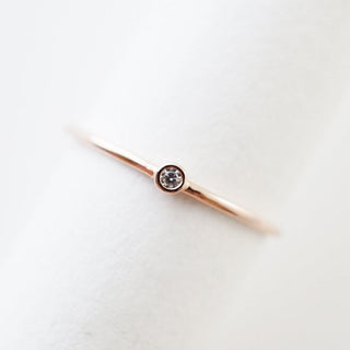 Bezel Solitaire Ring - Honeycat Jewelry