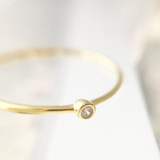 Bezel Solitaire Ring - Honeycat Jewelry