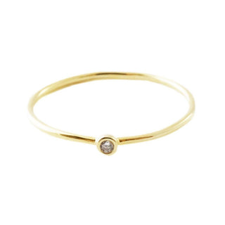 Bezel Solitaire Ring - Honeycat Jewelry