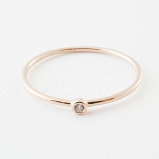 Bezel Solitaire Ring - Honeycat Jewelry