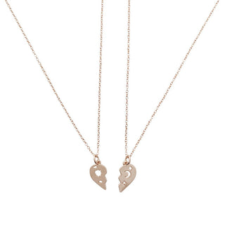 BFF Heart Set Necklace Duo - Honeycat Jewelry