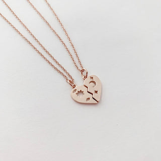 BFF Heart Set Necklace Duo - Honeycat Jewelry