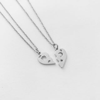 BFF Heart Set Necklace Duo - Honeycat Jewelry