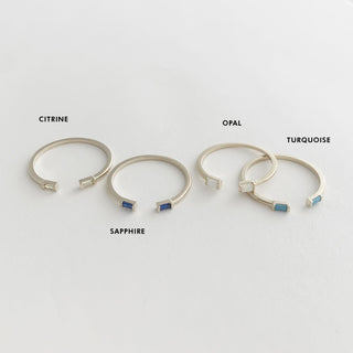 Birthstone Baguette Ring - Honeycat Jewelry