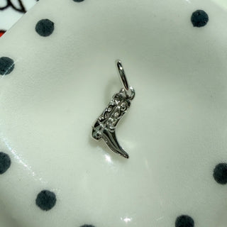 Sterling Silver Tiny Cowgirl Boot Charm