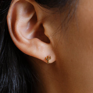 Cactus Stud Earrings - Honeycat Jewelry