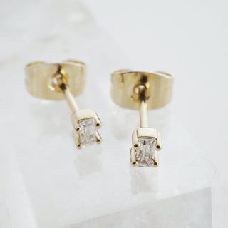 Crystal Baguette Studs - Honeycat Jewelry