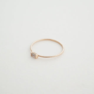 Crystal Baguette Twist Ring - Honeycat Jewelry