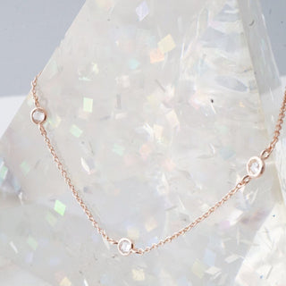 Crystal Bezel Trio Necklace - Honeycat Jewelry