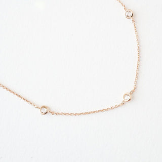 Crystal Bezel Trio Necklace - Honeycat Jewelry