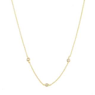 Crystal Bezel Trio Necklace - Honeycat Jewelry