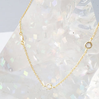 Crystal Bezel Trio Necklace - Honeycat Jewelry