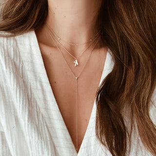 Crystal Lariat Necklace - Honeycat Jewelry