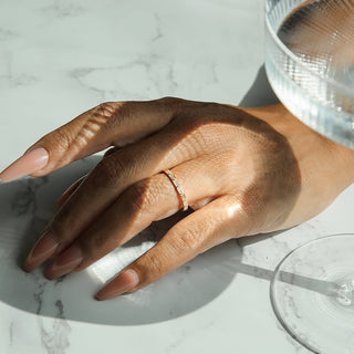 Crystal Lined Baguette Ring - Honeycat Jewelry