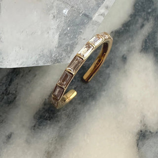 Crystal Lined Baguette Ring - Honeycat Jewelry