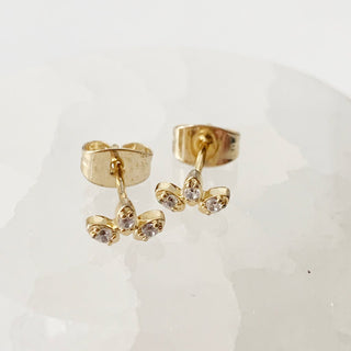 Crystal Lotus Studs - Honeycat Jewelry