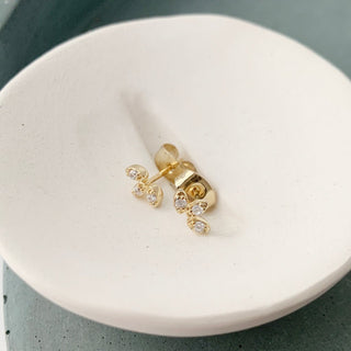 Crystal Lotus Studs - Honeycat Jewelry