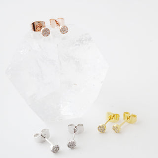 Mini Circle Crystal Stud Earrings