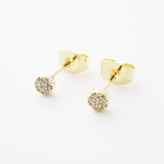 Mini Circle Crystal Stud Earrings