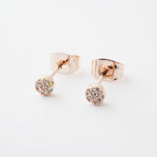 Mini Circle Crystal Stud Earrings