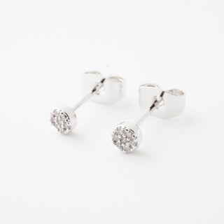 Mini Circle Crystal Stud Earrings