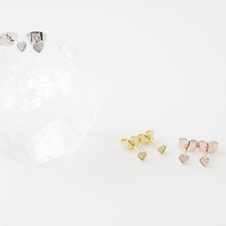 Mini Heart Crystal Stud Earrings