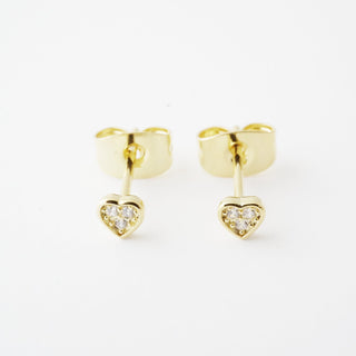 Mini Heart Crystal Stud Earrings