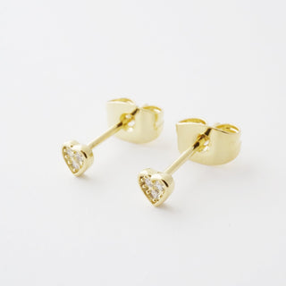 Mini Heart Crystal Stud Earrings